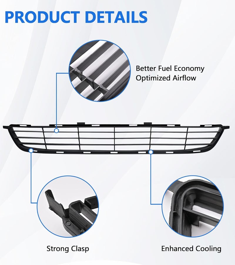 YUWUTF Front Bumper Lower Grille Compatible With 2009 2010 Toyota Corolla CE LE S XLE XRS Replacement for TO1036111 5311202120 Direct Replacement - Image 4